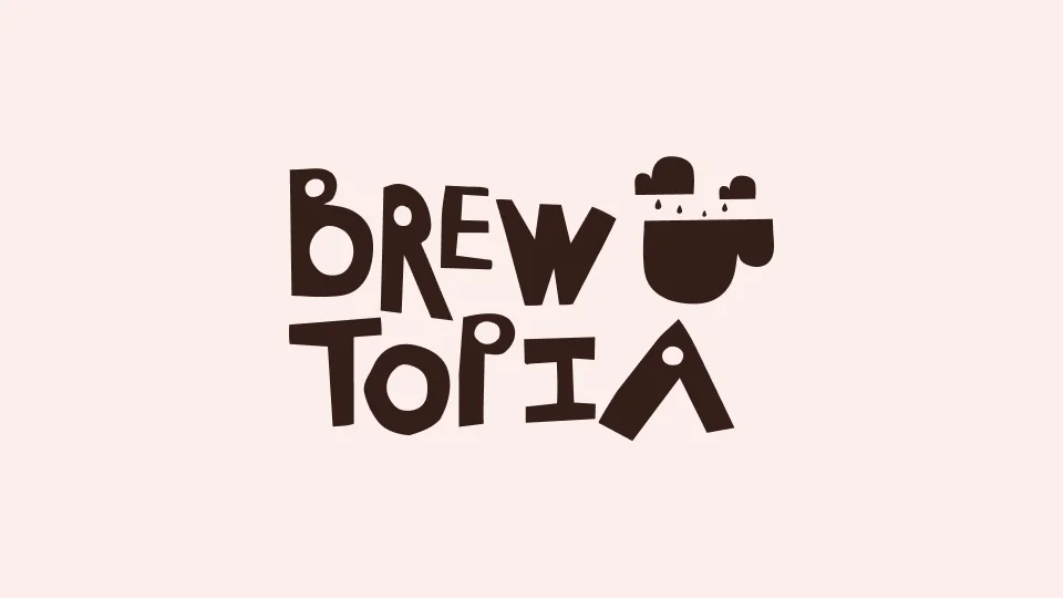 Brewtopia stacked logo on blush