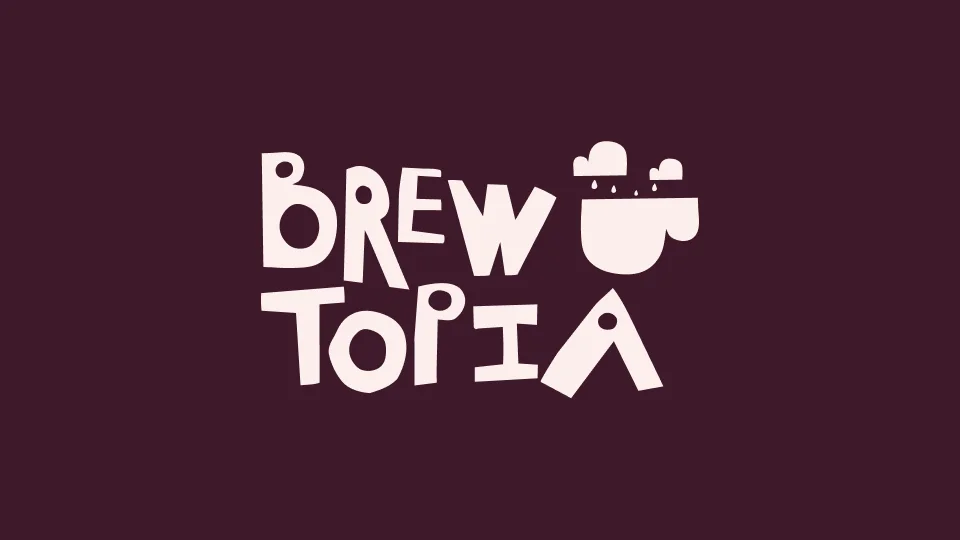 Brewtopia stacked logo on plum