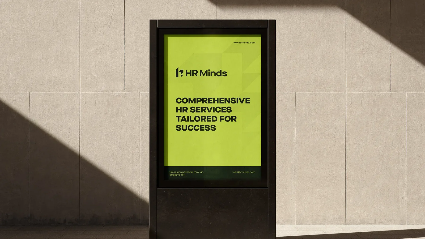 HR Minds poster in a street kiosk