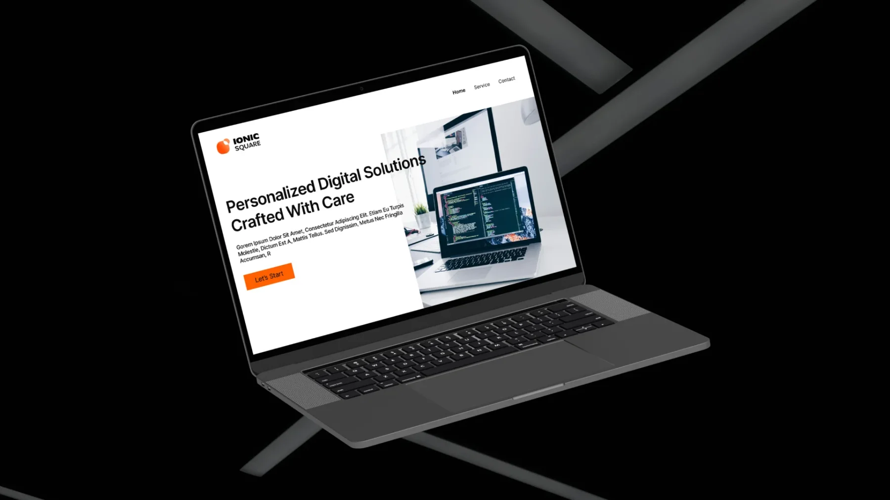 Ionic Square website on a laptop