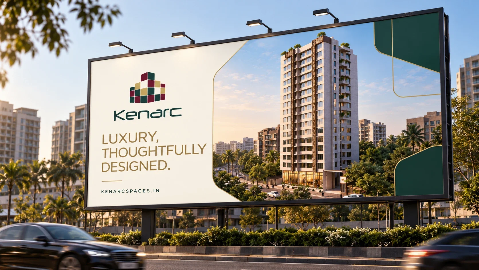 Kenarc billboard beside a Mumbai road