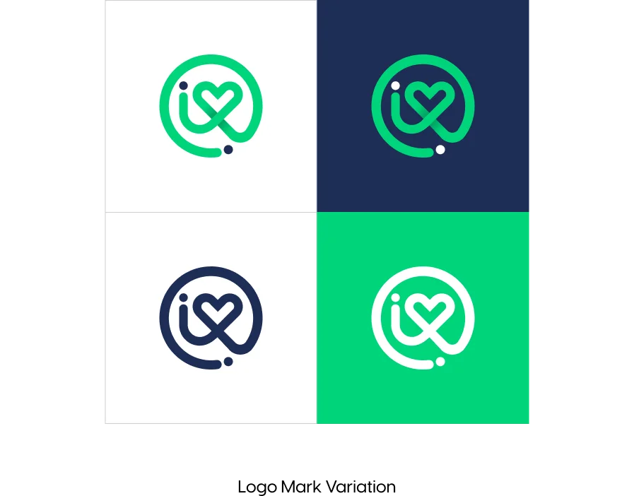Livyana logomark on white, navy and green
