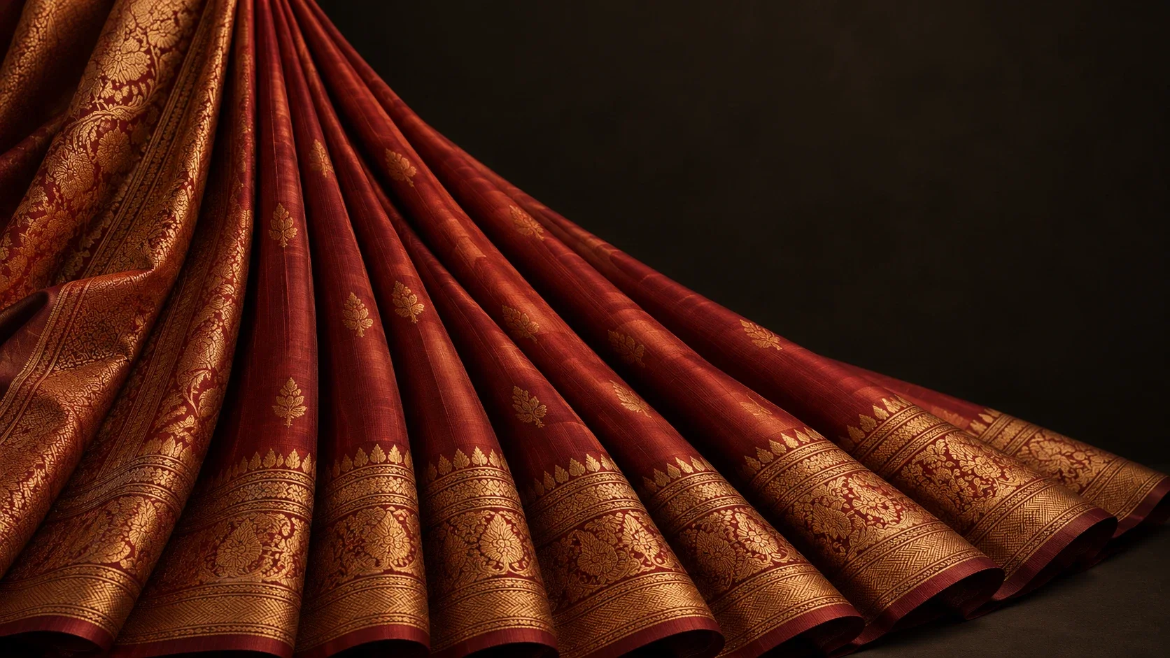 Pre-pleated silk saree