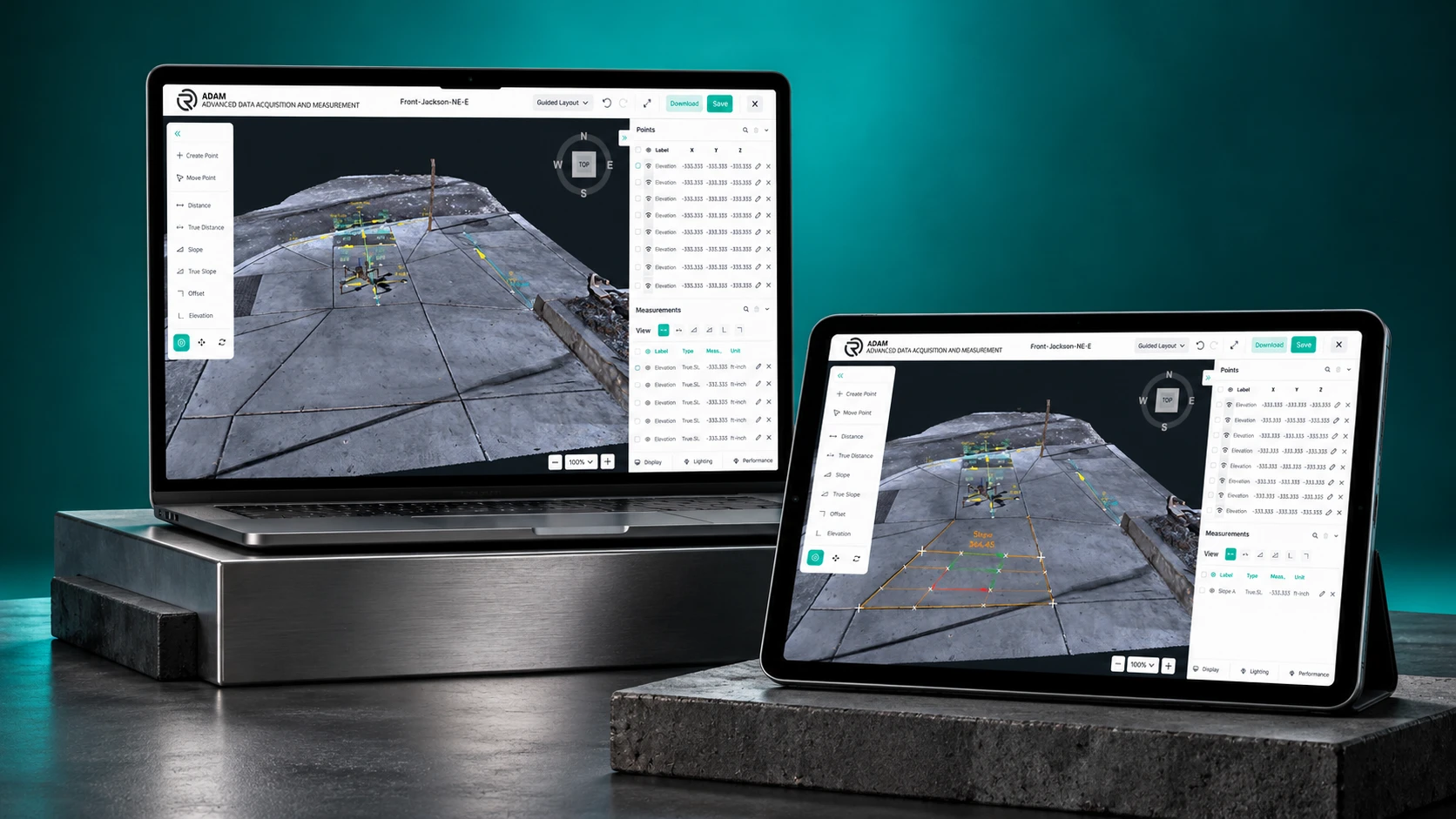 Smart-MAT on a laptop and a tablet side by side
